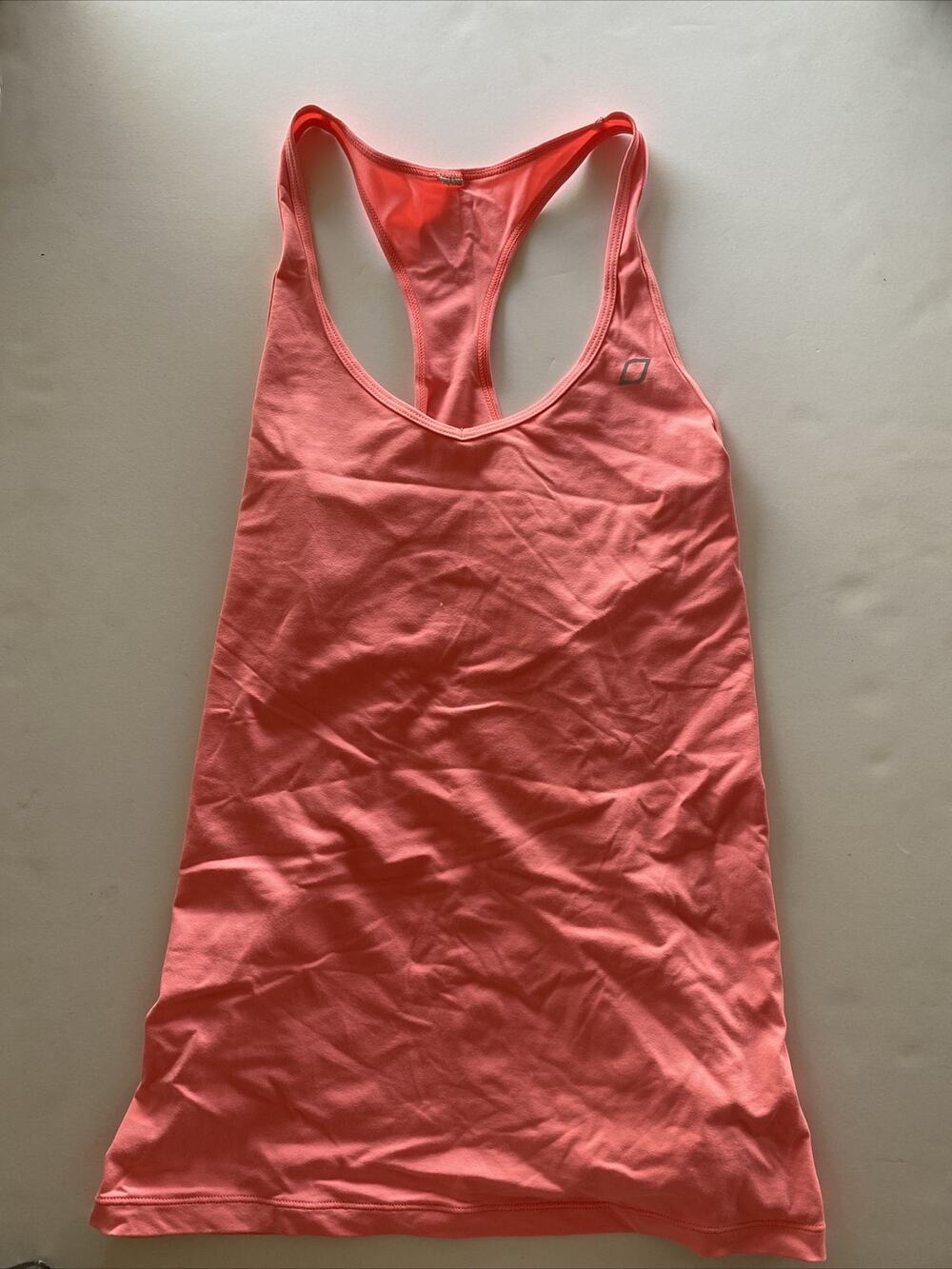 Lorna Jane Womens Small Tank Top Pink Laser Cut Racerback Mesh Workout Gym